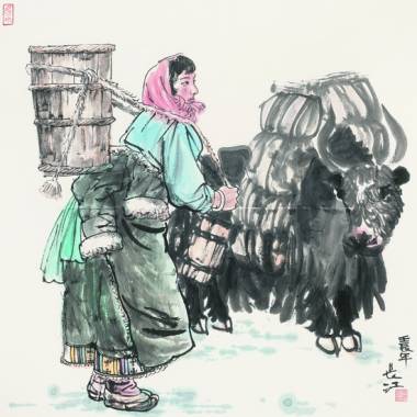 Herding Cattle by Wu Changjiang