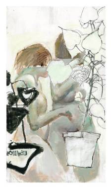 房花 布面油画 50cm×88cm