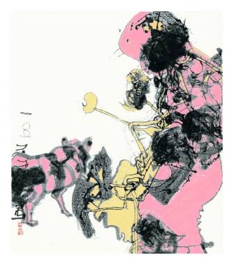 黛墨拾宠 布本 69.5cm×61cm 2001年