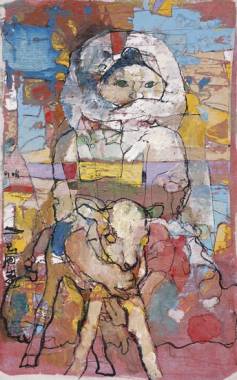 Adorable Babies, Color Painting on Paper, 90cm×68cm in 2010