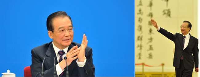 温家宝总理与中外记者见面