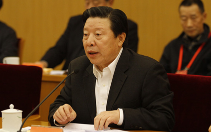 中国文联主席孙家正在会议上讲话