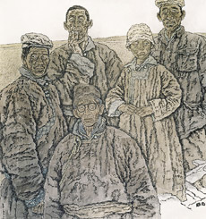 马哟，你慢些走·风中（中国画） 赵奇