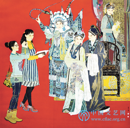 水袖曼舞　梨园寻梦 ——中国画《梨园寻梦》创作体会