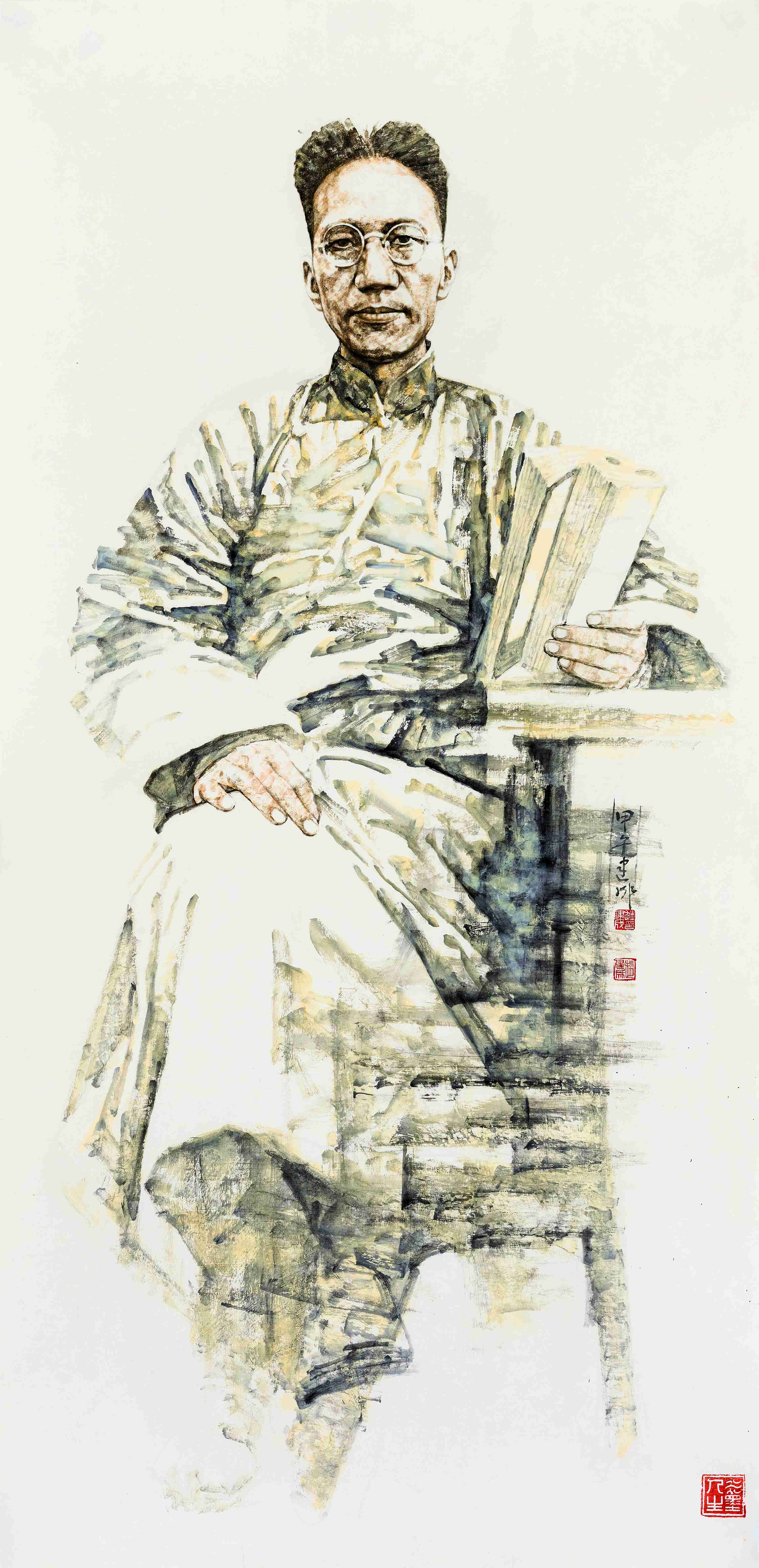 08.先贤录——陈寅恪  2014年 126ccm X 260cm      水墨  宣纸  中国画颜料