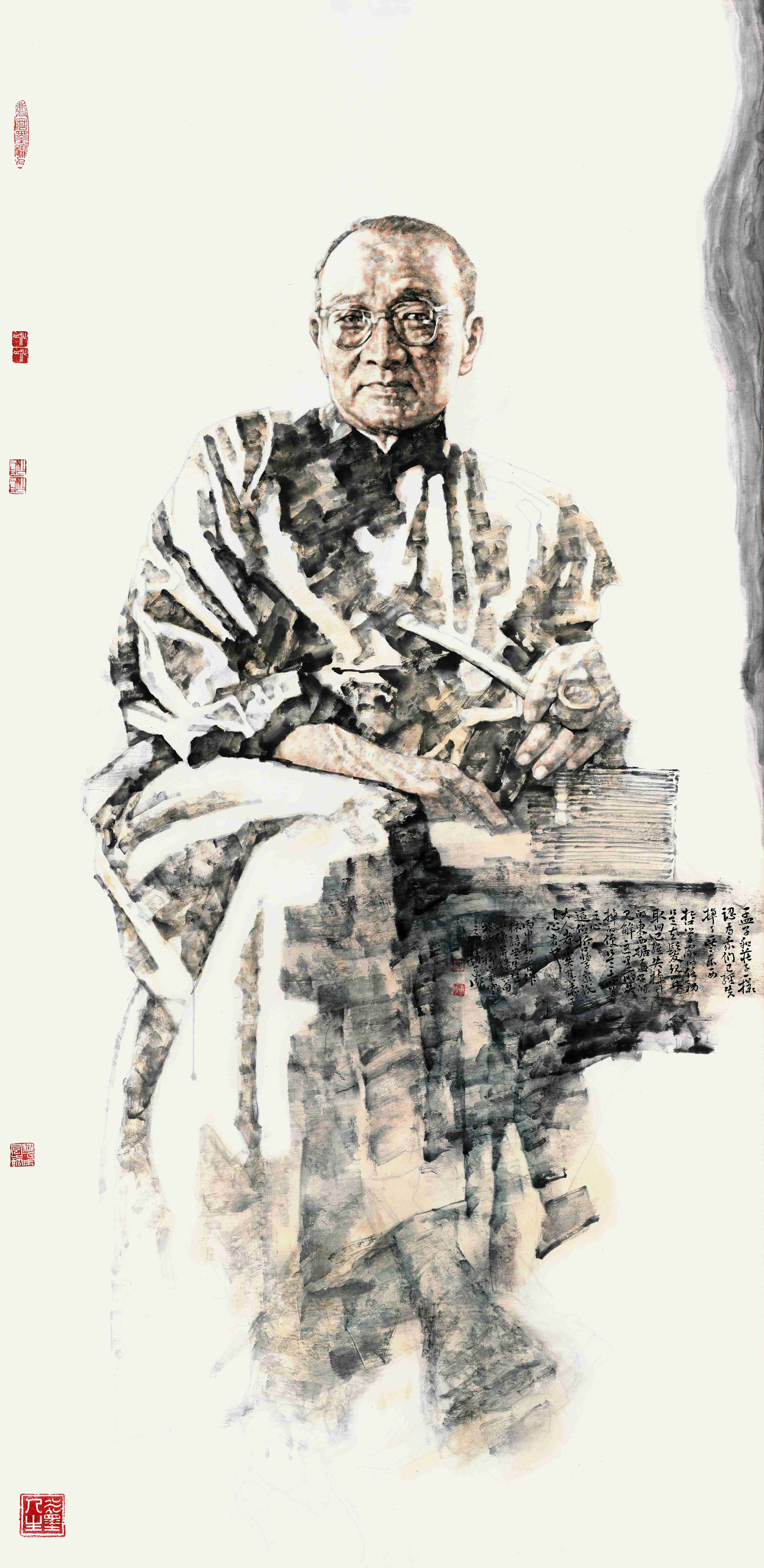 16 先贤录——林语堂 2016年  260cmx 126cm       水墨  宣纸 中国画颜料