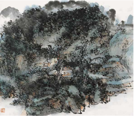 临古山水画