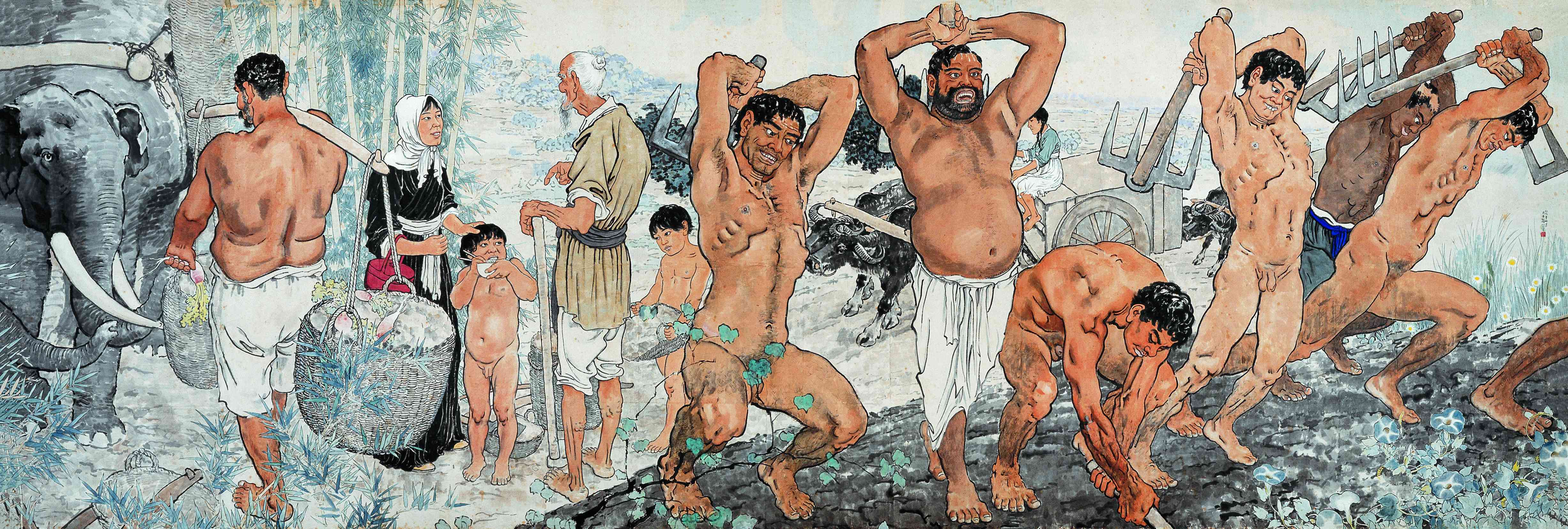 愚公移山国画《愚公移山》徐悲鸿 143cm × 424cm 1940年，北京徐悲鸿纪念馆供图
