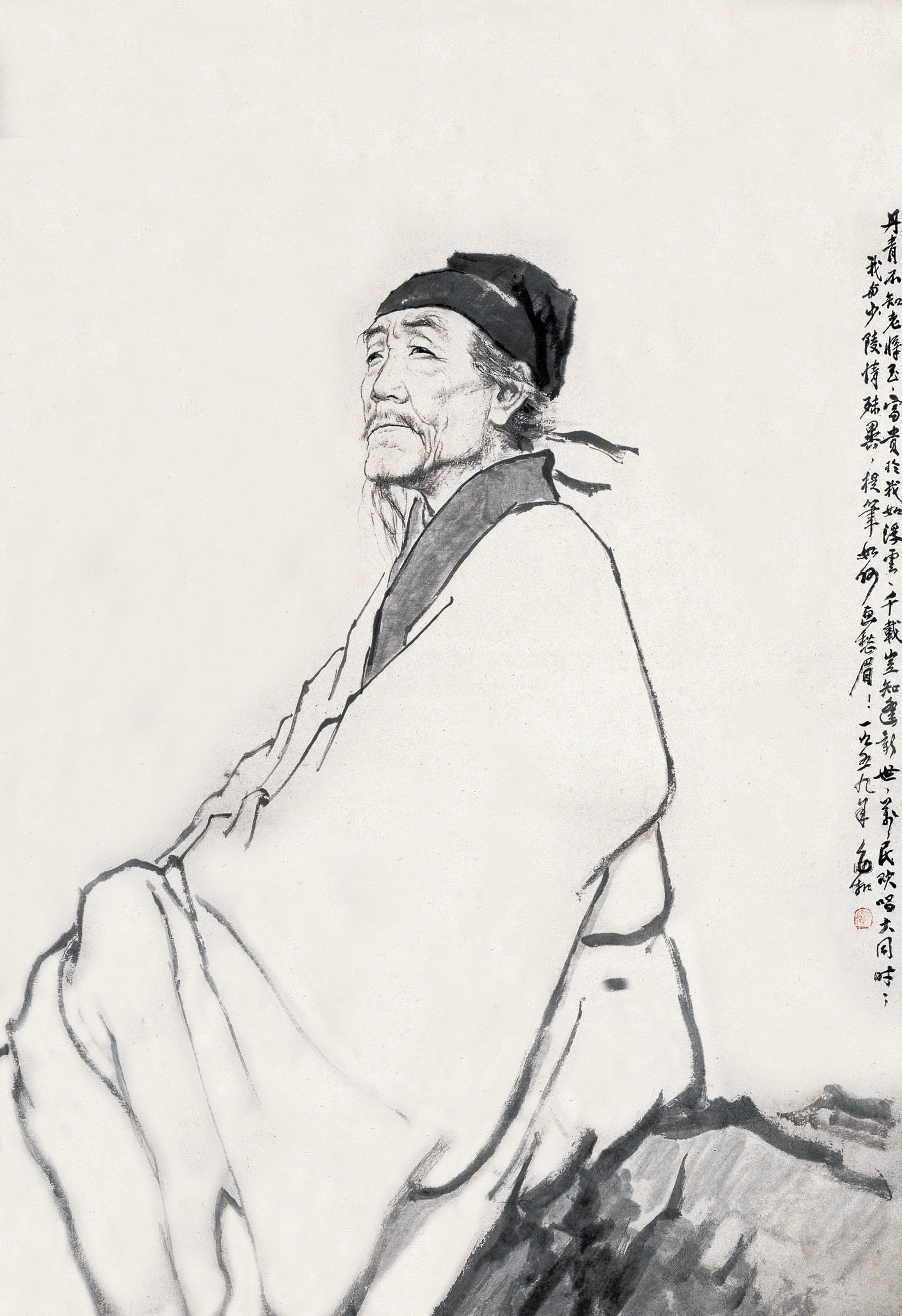 19 蒋兆和 杜甫 131×90cm 1959年 中国国家博物馆