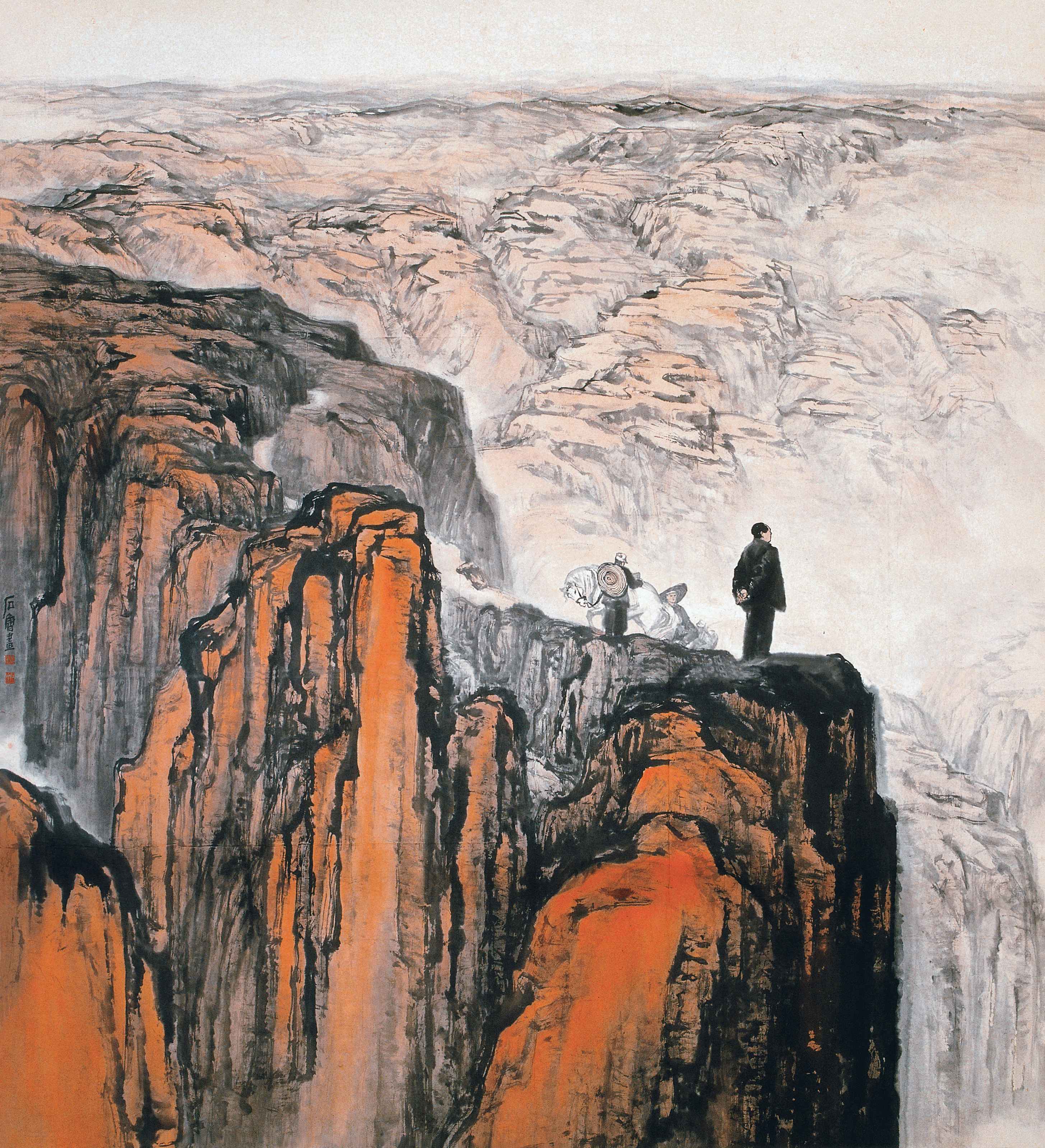 21石鲁（1919-1982） .转战陕北 238cm×208cm 1959年 中国国家博物馆藏 （未展出）