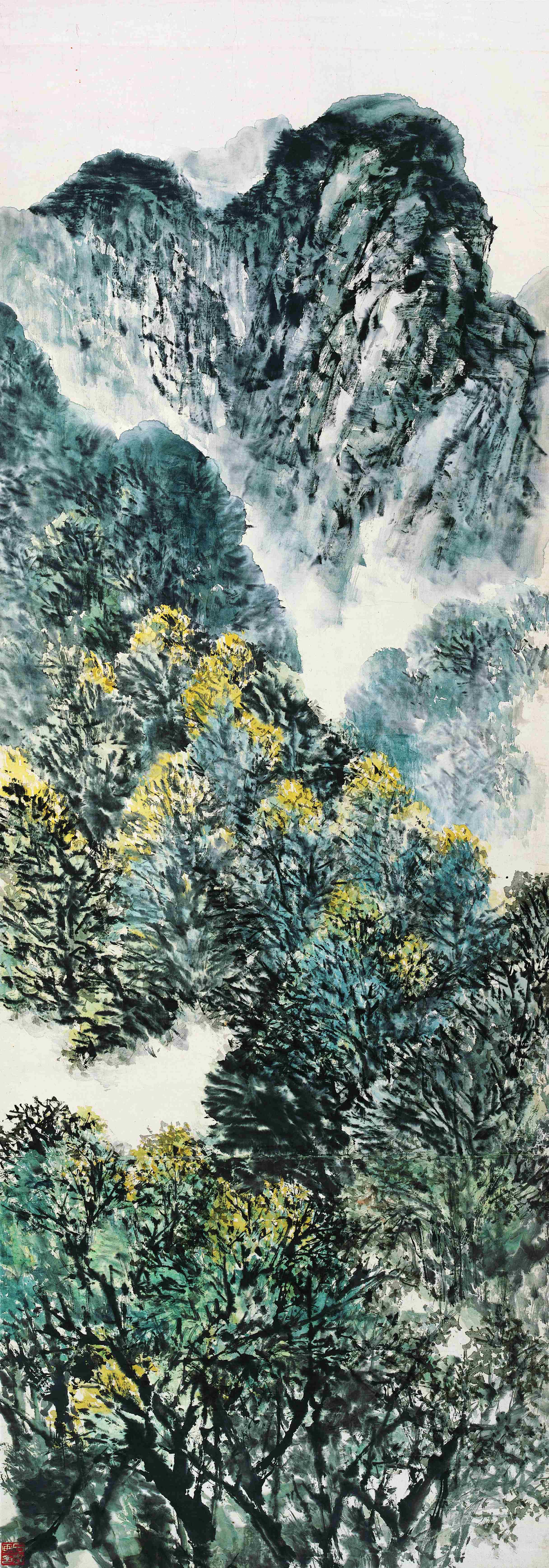 石鲁绘《春满秦岭》国画