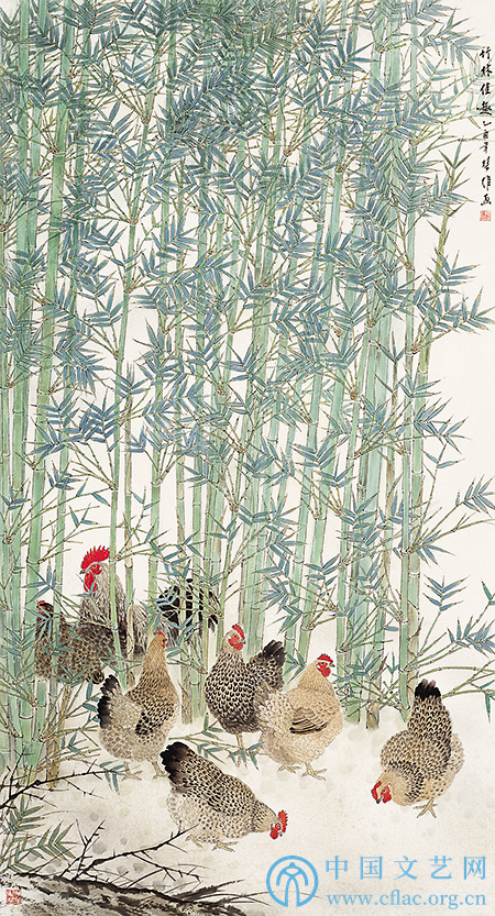 竹林佳趣(中国画) 方楚雄