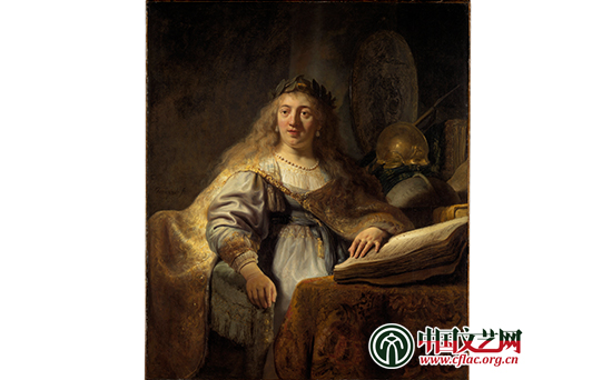 《书房中的女神密涅瓦》  布面油画  伦勃朗·范·莱因